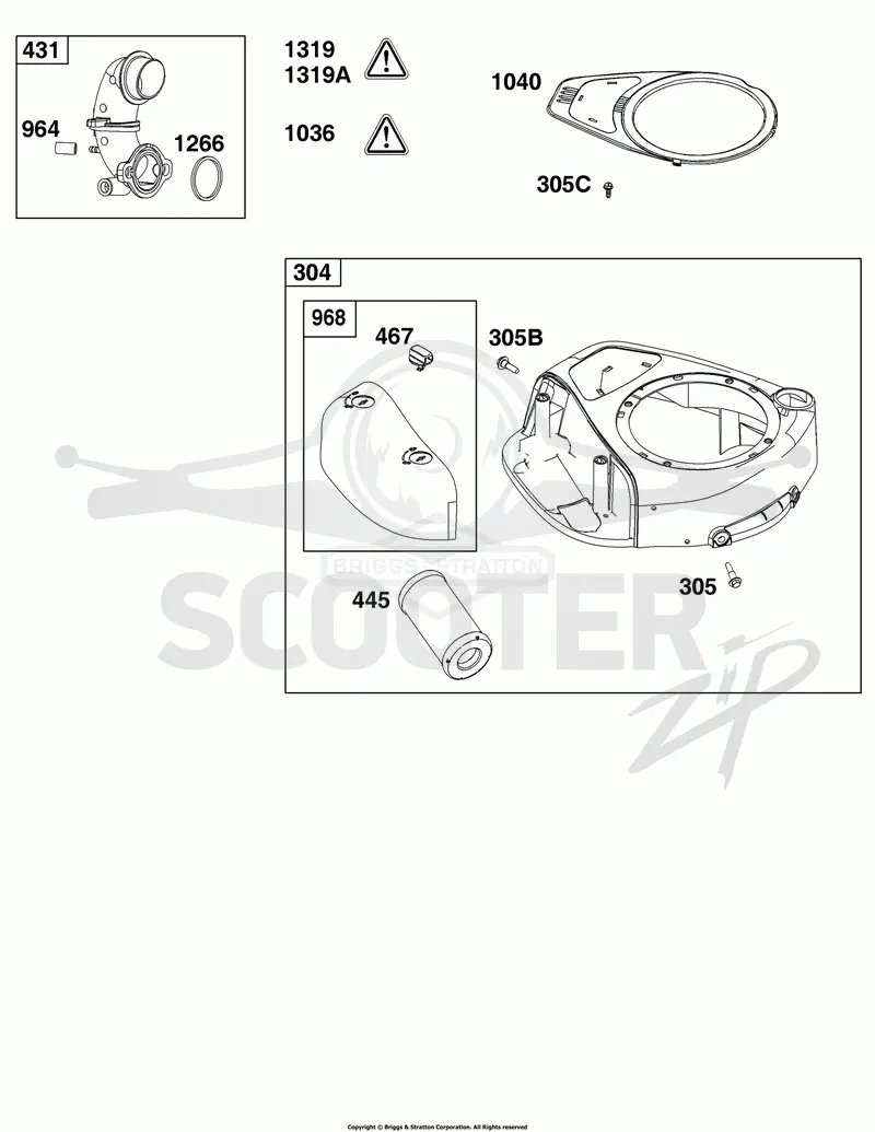 Blower Housing and Air Cleaner Group