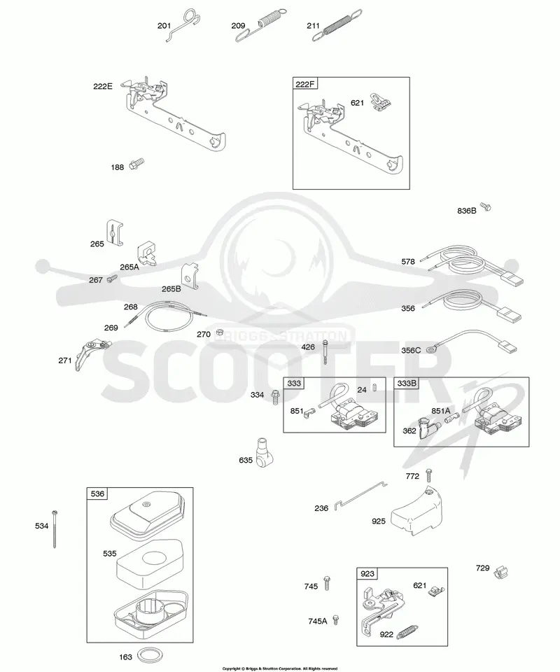 Air Cleaner, Brake, Controls, Governor Spring, Ignition