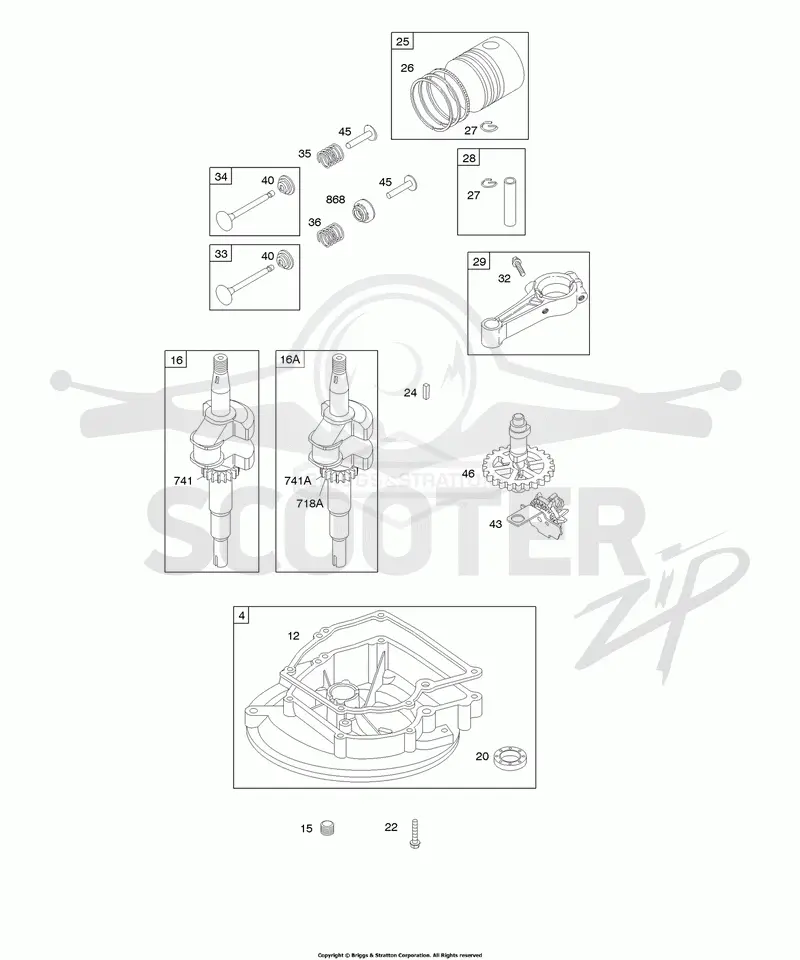 Camshaft, Control, Crankcase Cover/Sump, Crankshaft, Piston/Rings/Connecting Rod