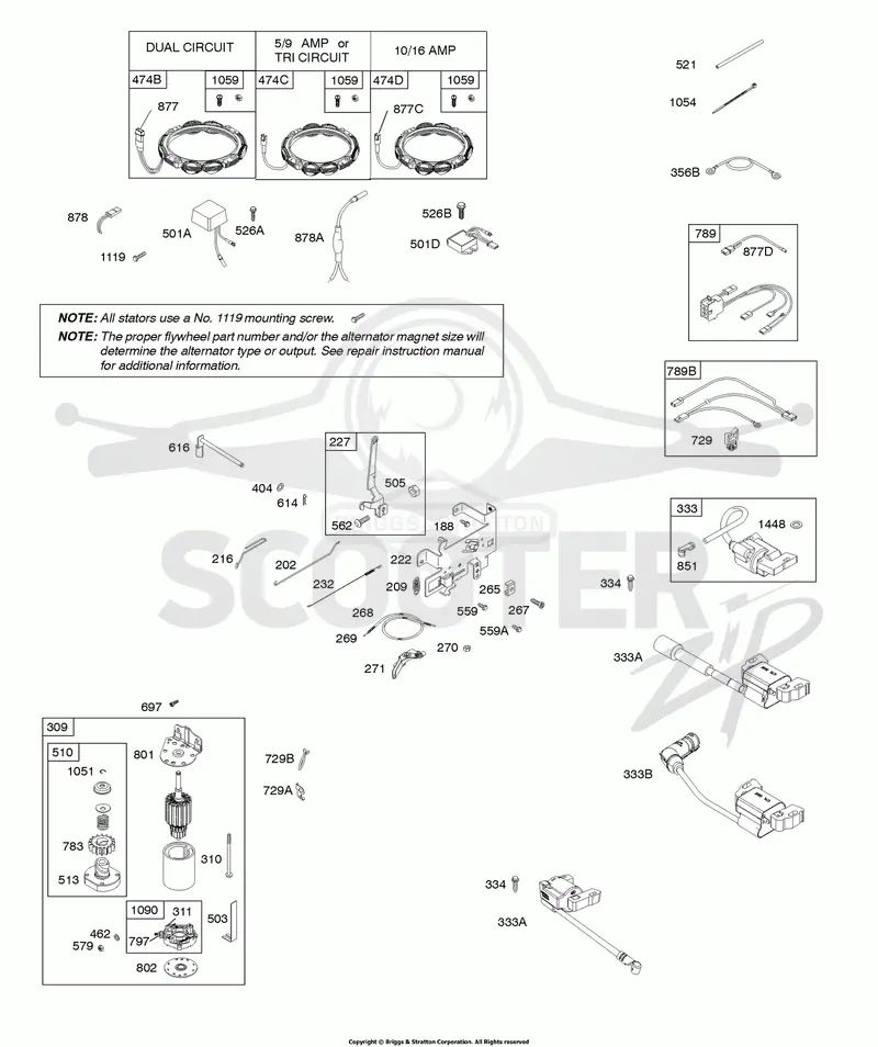 CONTROLS, ELECTRIC STARTER, GOVERNOR SPRING, IGNITION