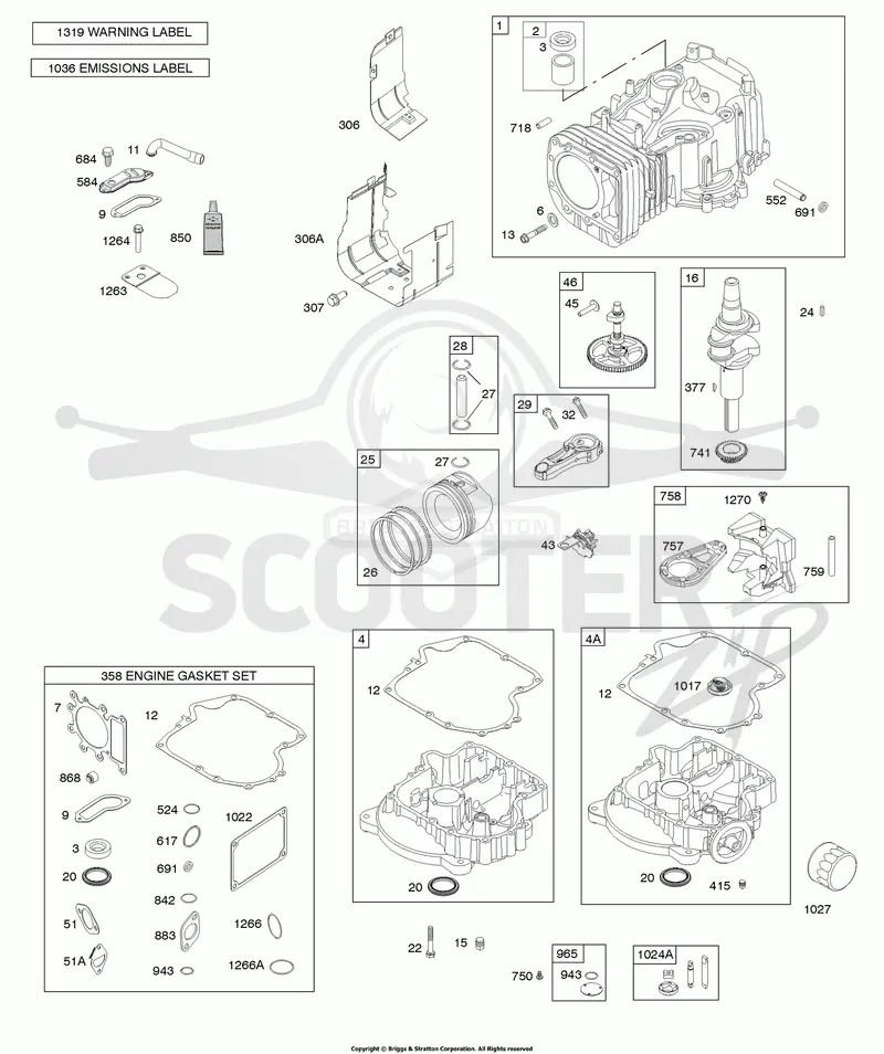 CAMSHAFT,CRANKSHAFT & COUNTER BALANCE, CYLINDER, ENGINE SUMP OIL FILL & BREATHER, GASKET SET - ENGINE, LUBRICATION, PISTON, RINGS, CONNECTING ROD