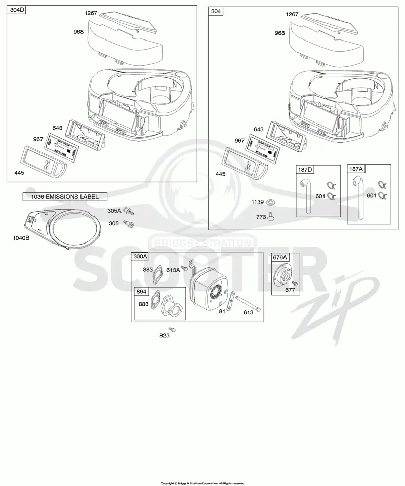 Air Cleaner, Blower Housing, Exhaust System
