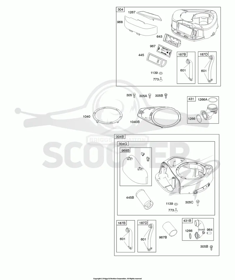 Air Cleaner, Blower Housing, Exhaust System