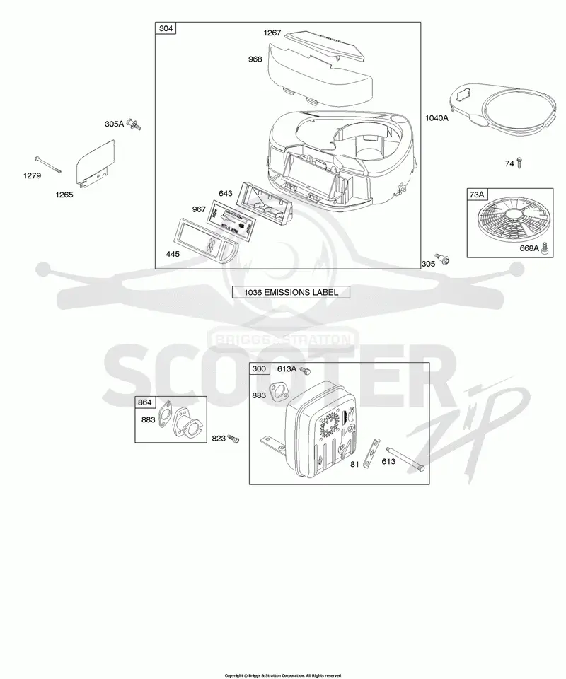 Air Cleaner, Blower Housing, Exhaust System