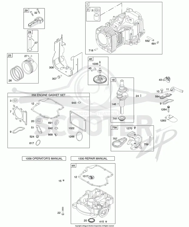 Camshaft, Crankshaft, Cylinder, Engine Sump, Gasket Set - Engine, Piston, Rings, Connecting Rod