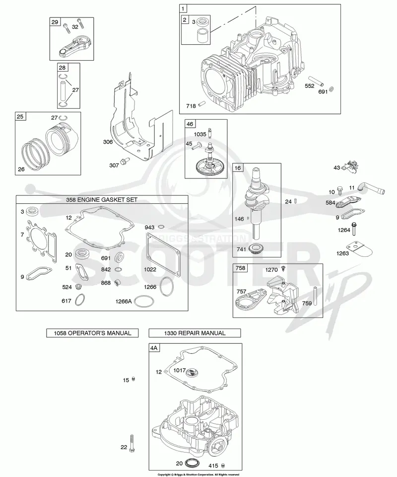 Camshaft, Crankshaft, Cylinder, Engine Sump, Gasket Set - Engine, Piston, Rings, Connecting Rod