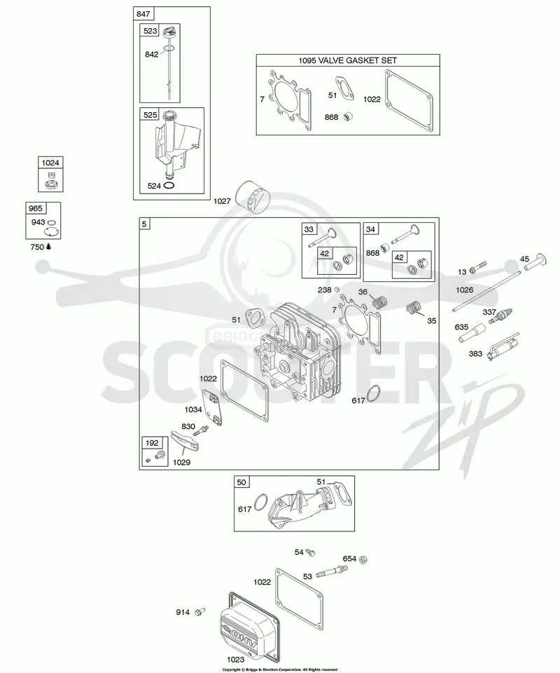 Cylinder Head, Gasket Set - Valve, Lubrication, Valves