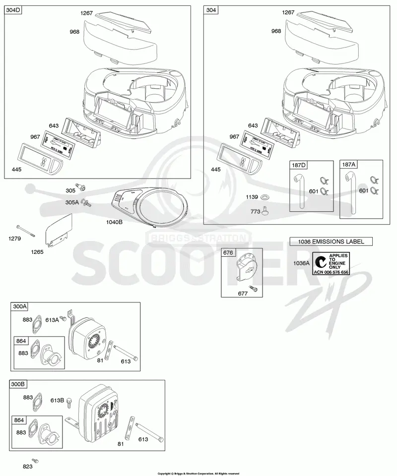 Air Cleaner, Blower Housing, Exhaust System