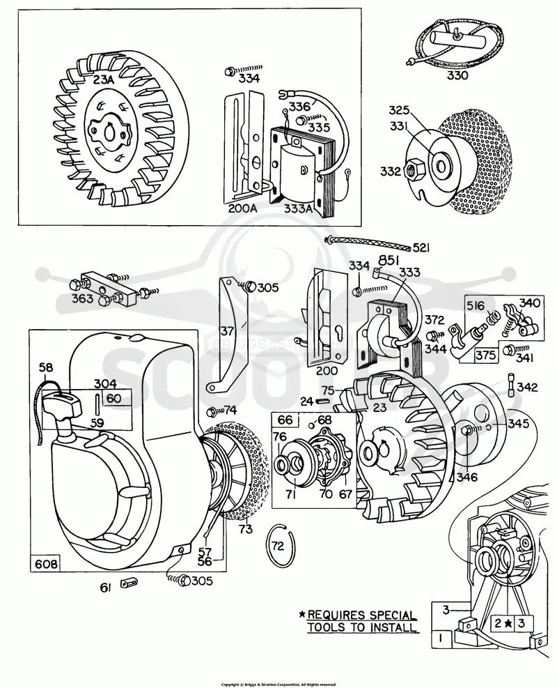 Blower Hsg,Flywheels,Rewind