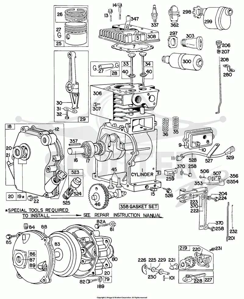 Cylinder,Crankcase,Gear Case