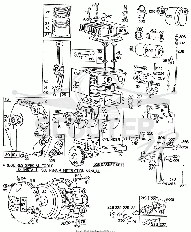 Cylinder,Crankcase,Gear Case