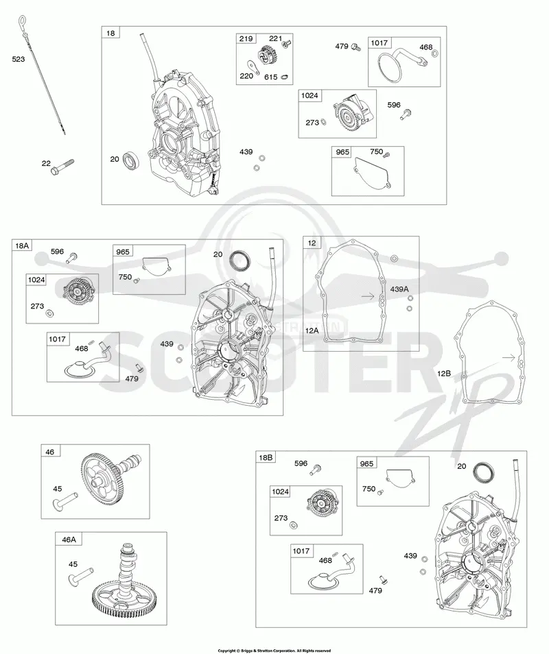 Crankcase Covers, Camshafts