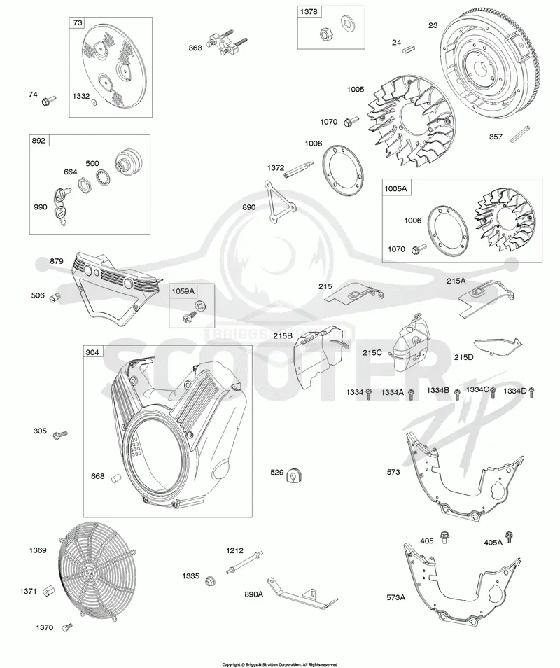 Blower Housing, Flywheel, Air Guides