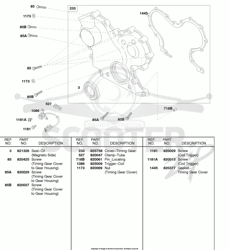 Timing Gear Cover, Coil Trigger