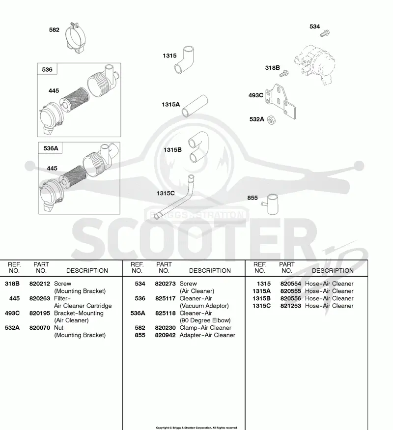 Air Cleaner, Air Cleaner Hose