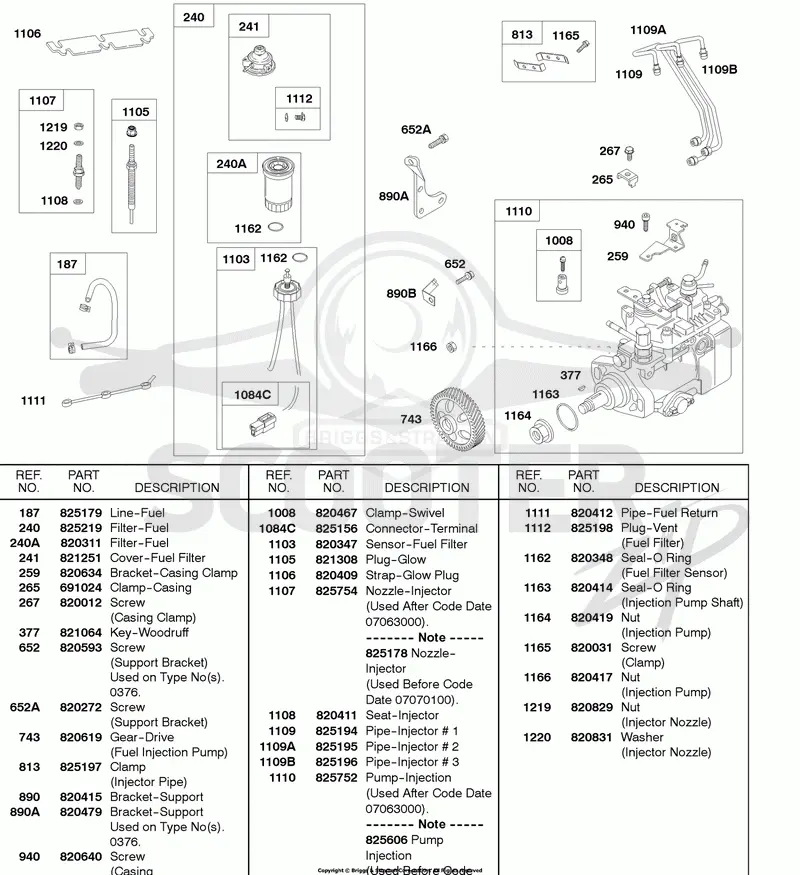 Fuel Filter, Fuel Injection Pump, Glow Plugs