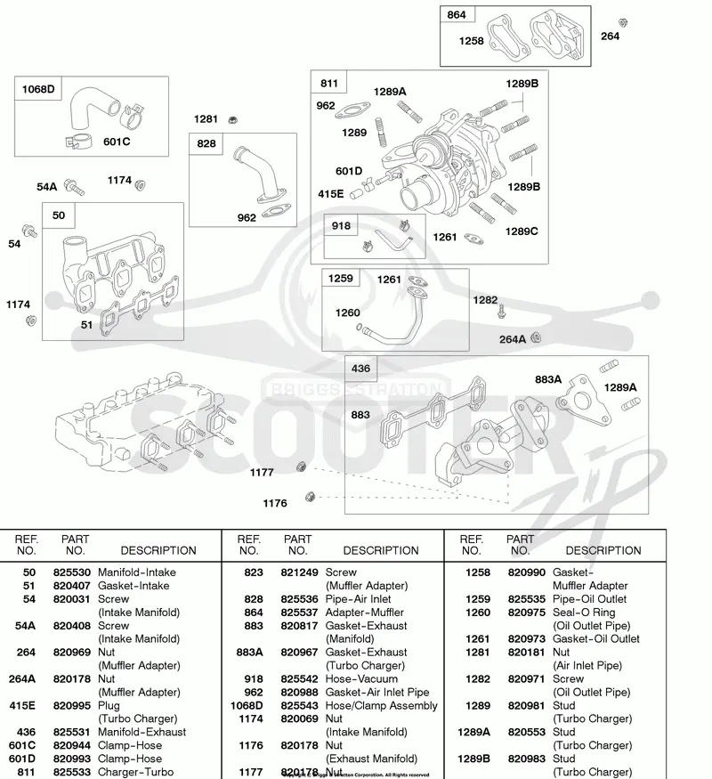 Turbo Charger, Intake Manifold, Exhaust Manifold