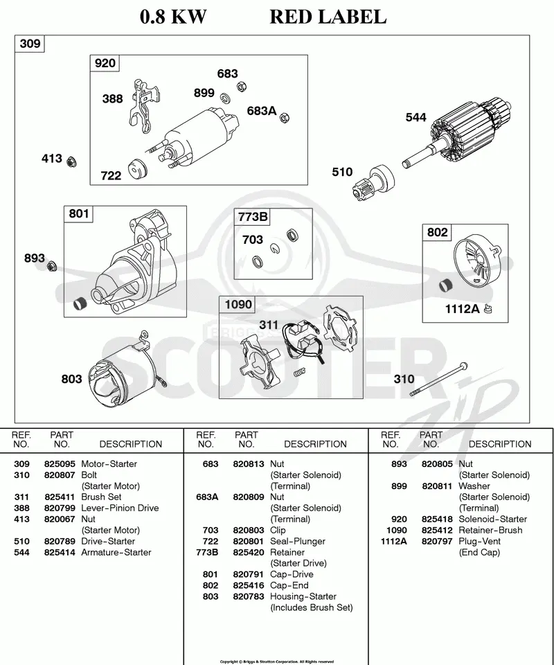 0.8KW Starter Motor