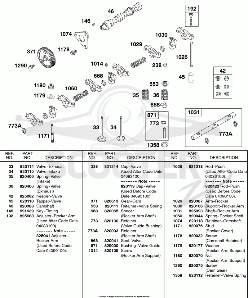 Rocker Arms, Valves, Valve Springs