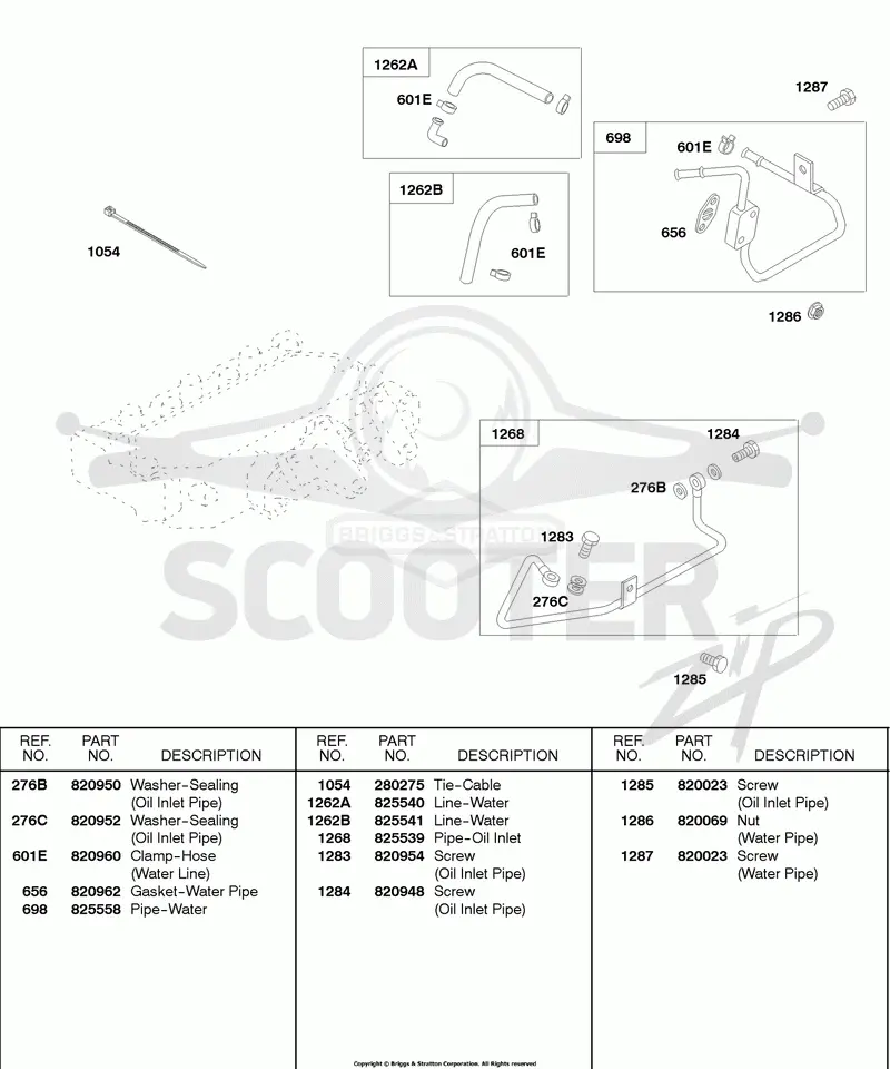 Water Pipe, Oil Inlet Pipe