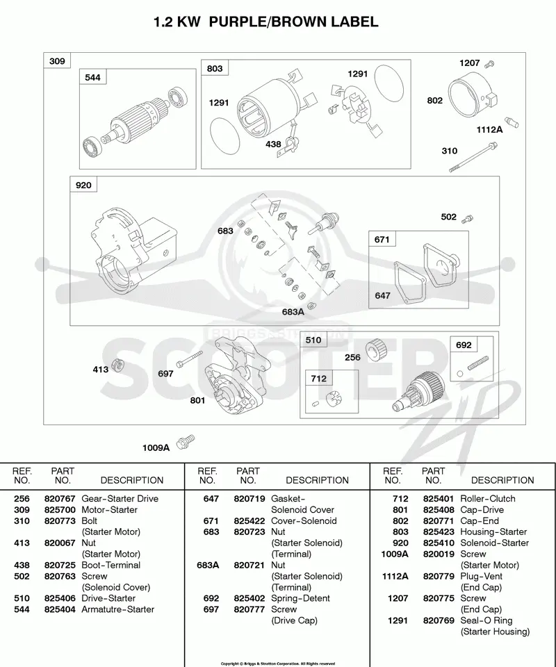 1.2 KW Starter Motor