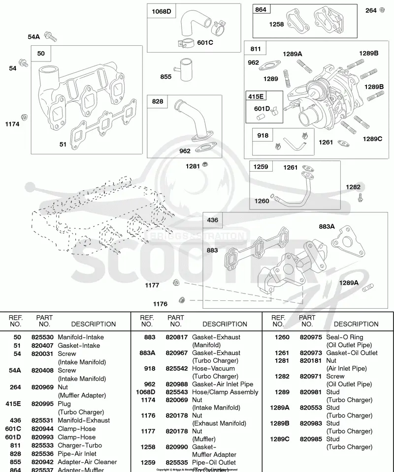 Turbo Charger, Intake Manifold, Exhaust Manifold