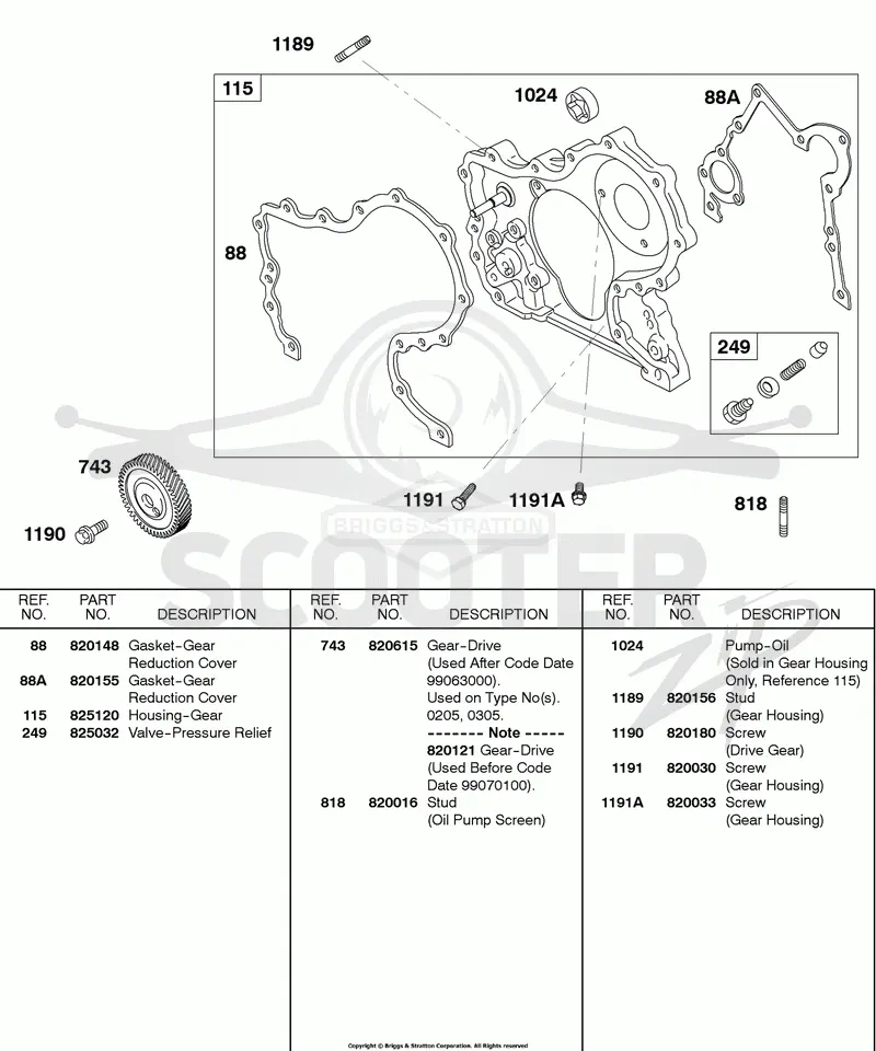 Gear Housing, Drive Gear