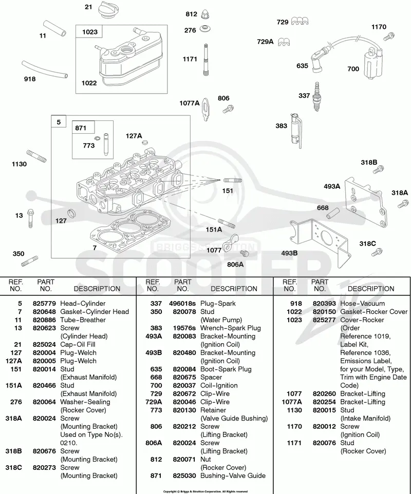 Cylinder Head, Ignition Coil
