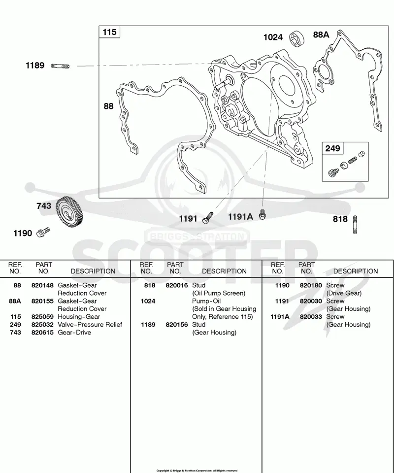 Gear Housing, Drive Gear