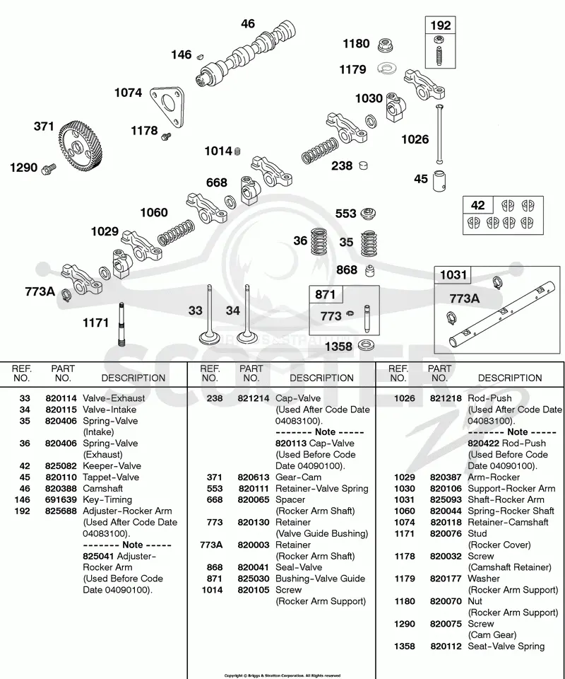 Valves, Springs, Camshaft, Rockers, Cam Gear