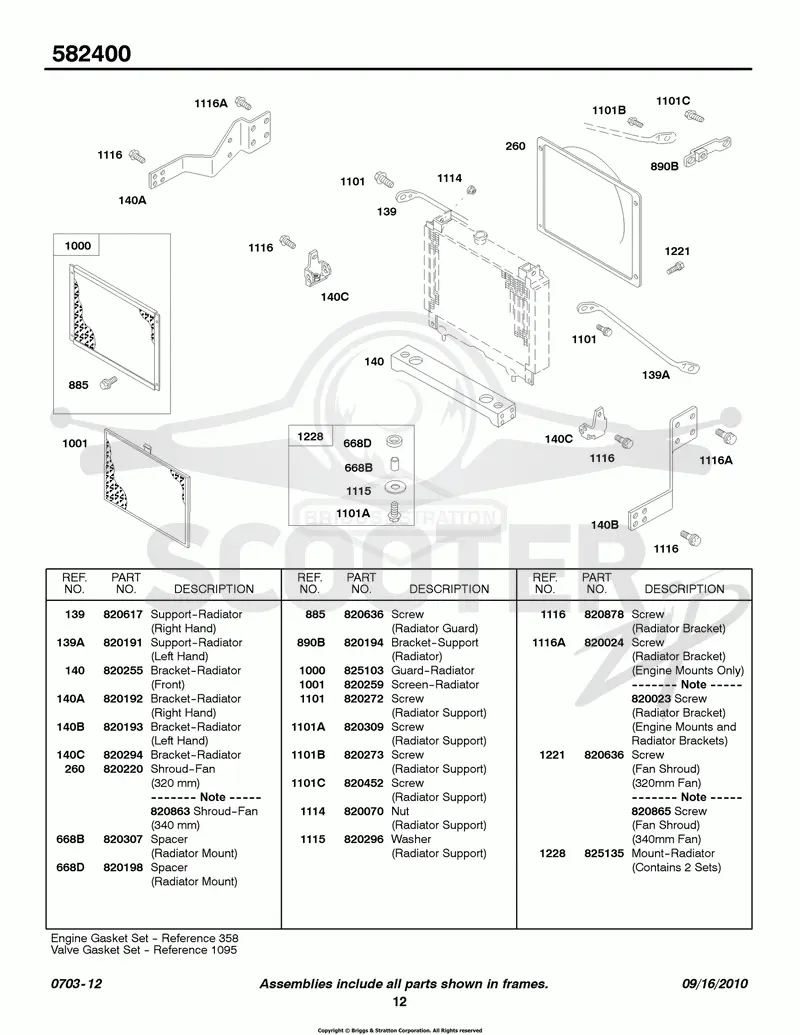 Radiator Brackets, Radiator Screen