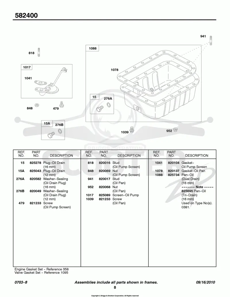 Oil Pan, Oil Screen