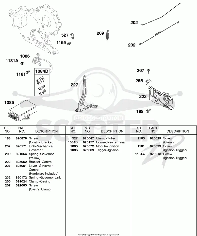Springs, Control Bracket, Ignition Module