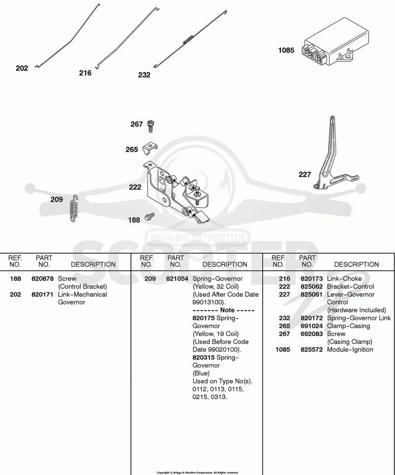Controls, Springs, Ignition Module