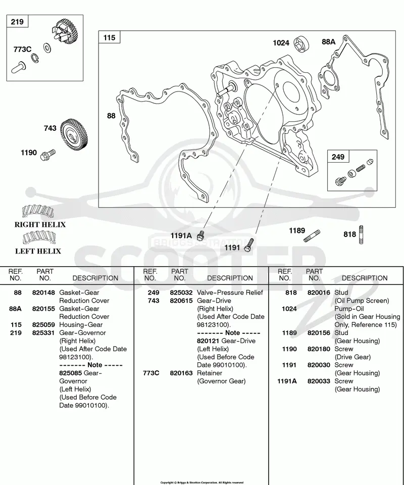 Gear Housing, Governor Gear