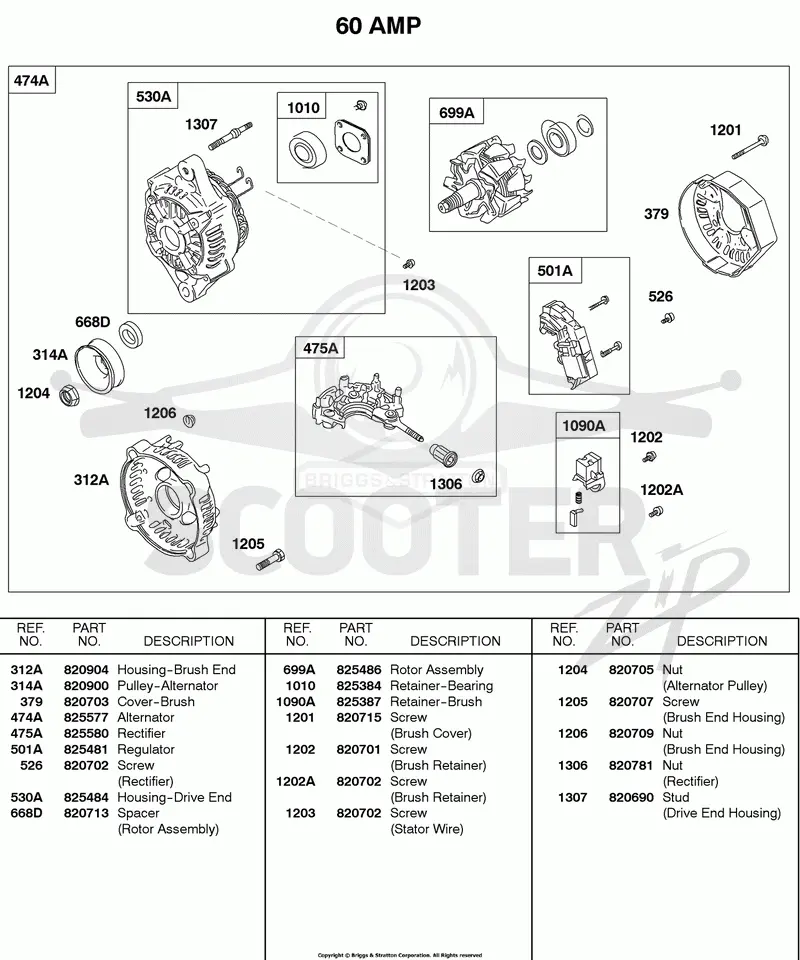 Alternator, 60 AMP