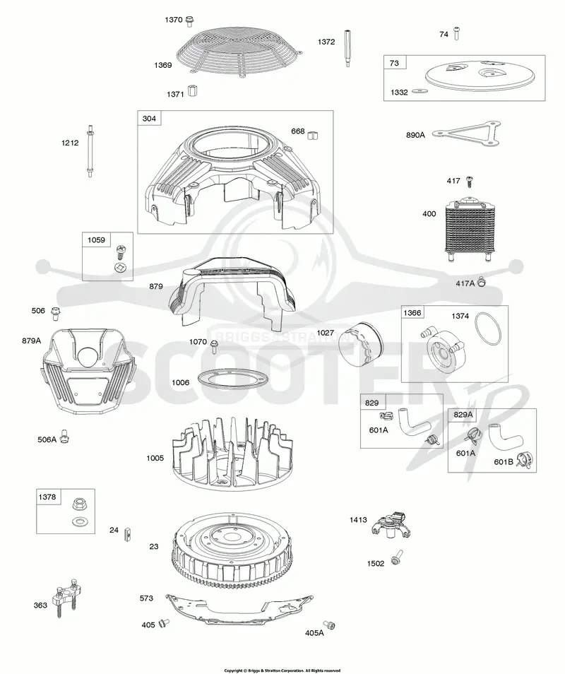 Blower Housing, Flywheel, Oil Cooler System