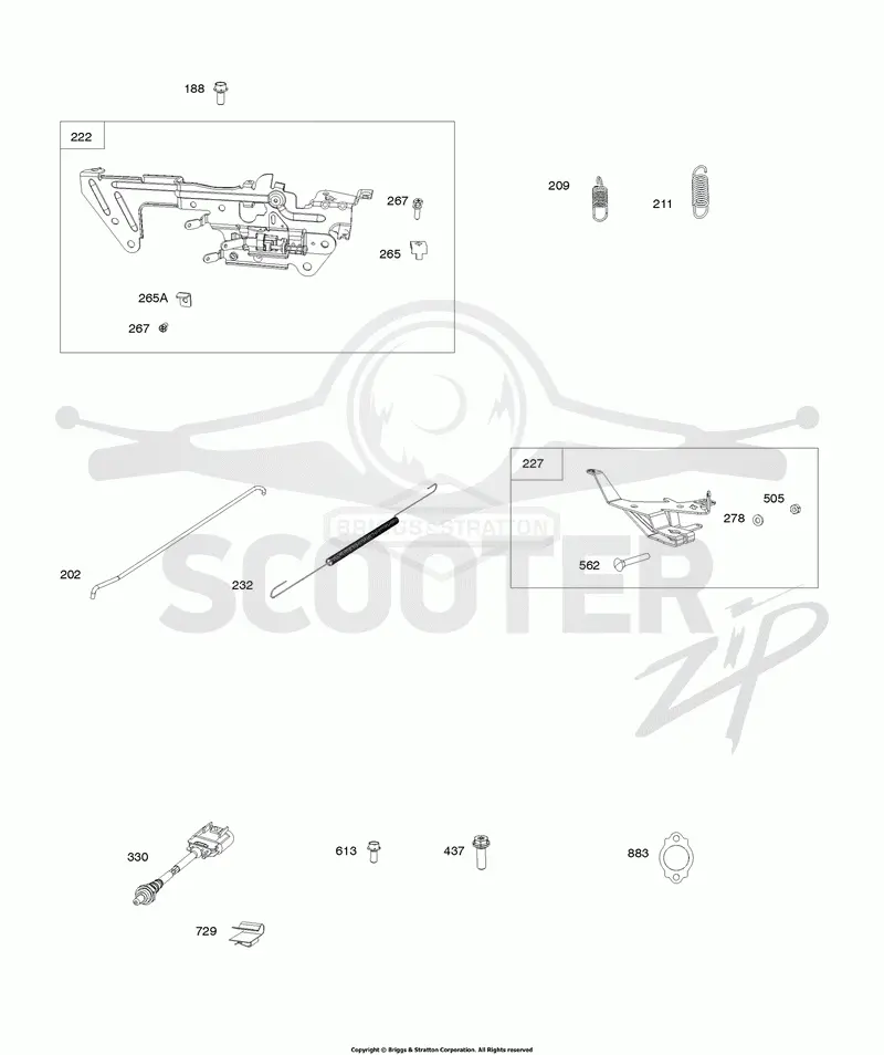 Control Brackets, Springs, Muffler Parts