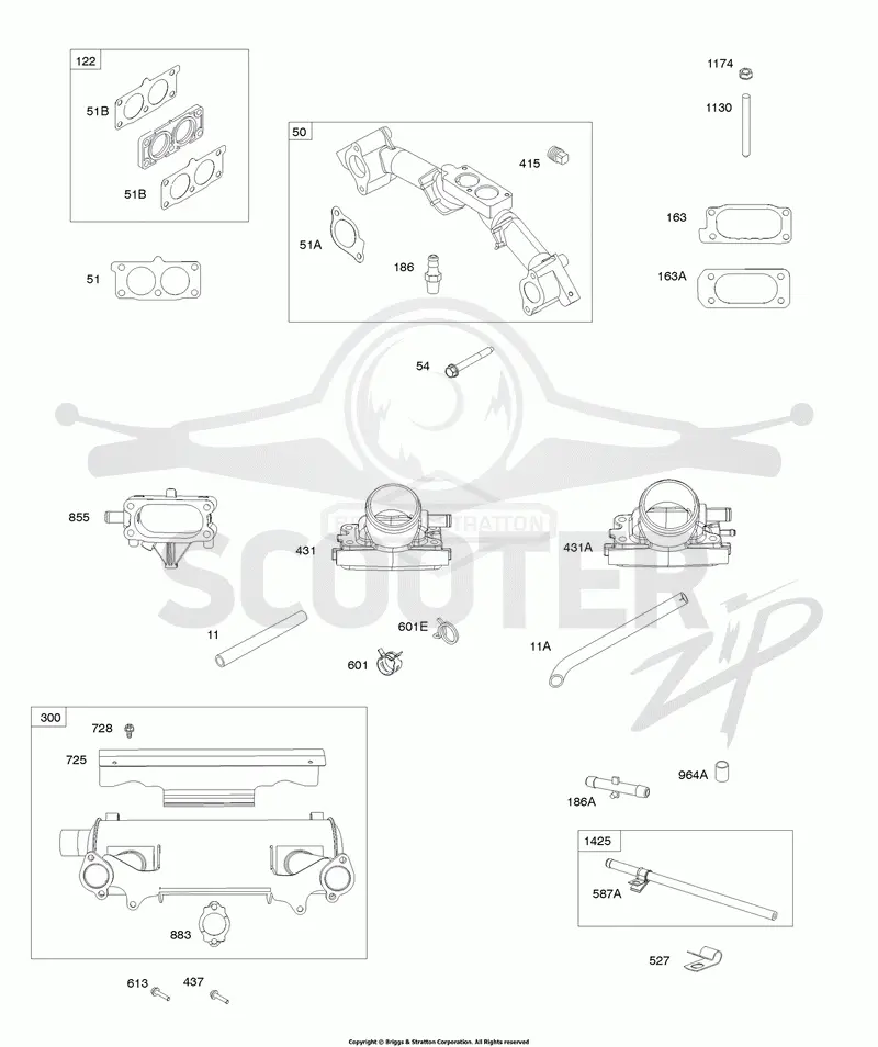 Intake Manifold, Intake Elbows, Muffler