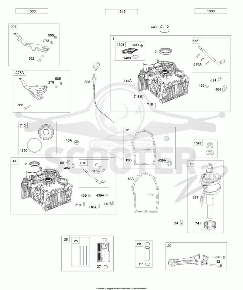 Cylinders, Crankshaft, Piston/Rings/Rods
