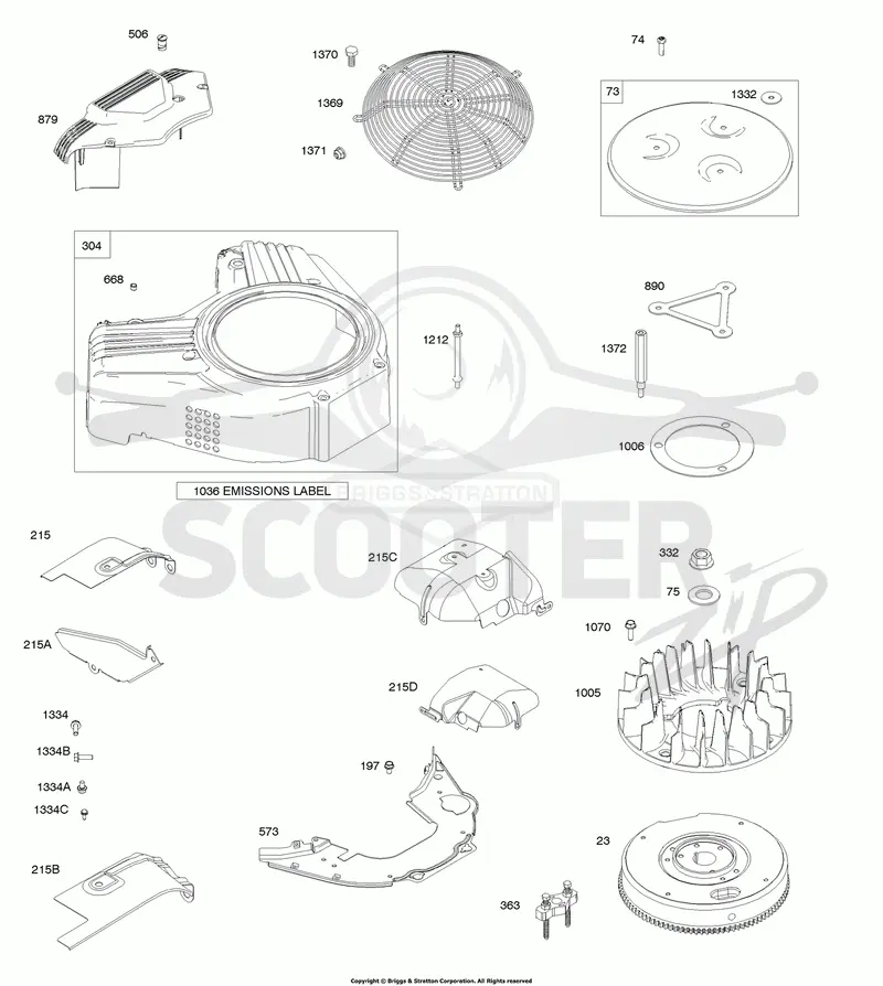 Blower Housing, Flywheel, Air Guides