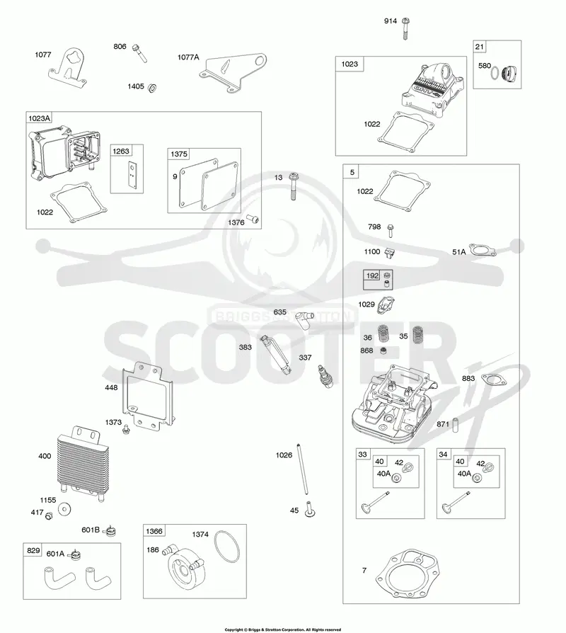 Cylinder Head, Rocker Covers, Oil Cooler