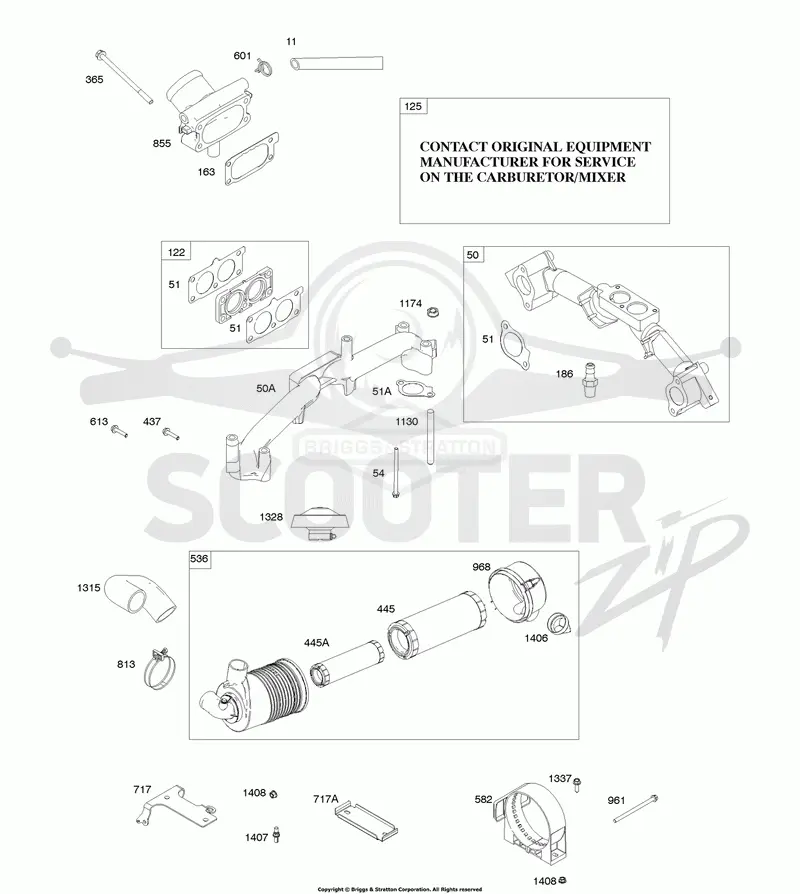 Intake Manifold, Carburetor/Mixer, Air Cleaner
