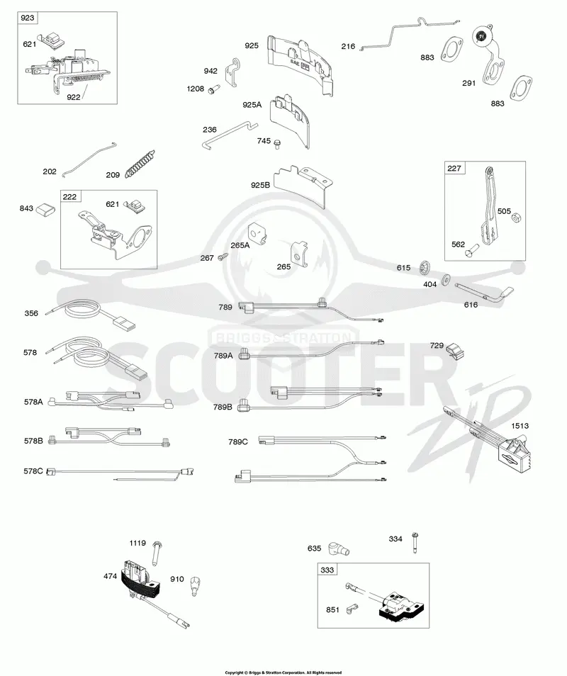 Alternator, Brake, Controls, Governor Spring, Ignition