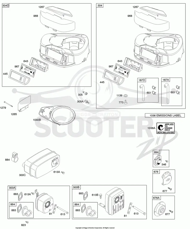 Air Cleaner, Blower Housing, Exhaust System