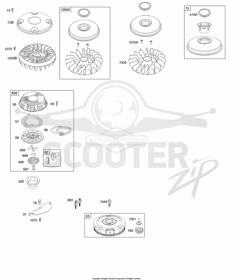 Flywheel, Rewind Starter