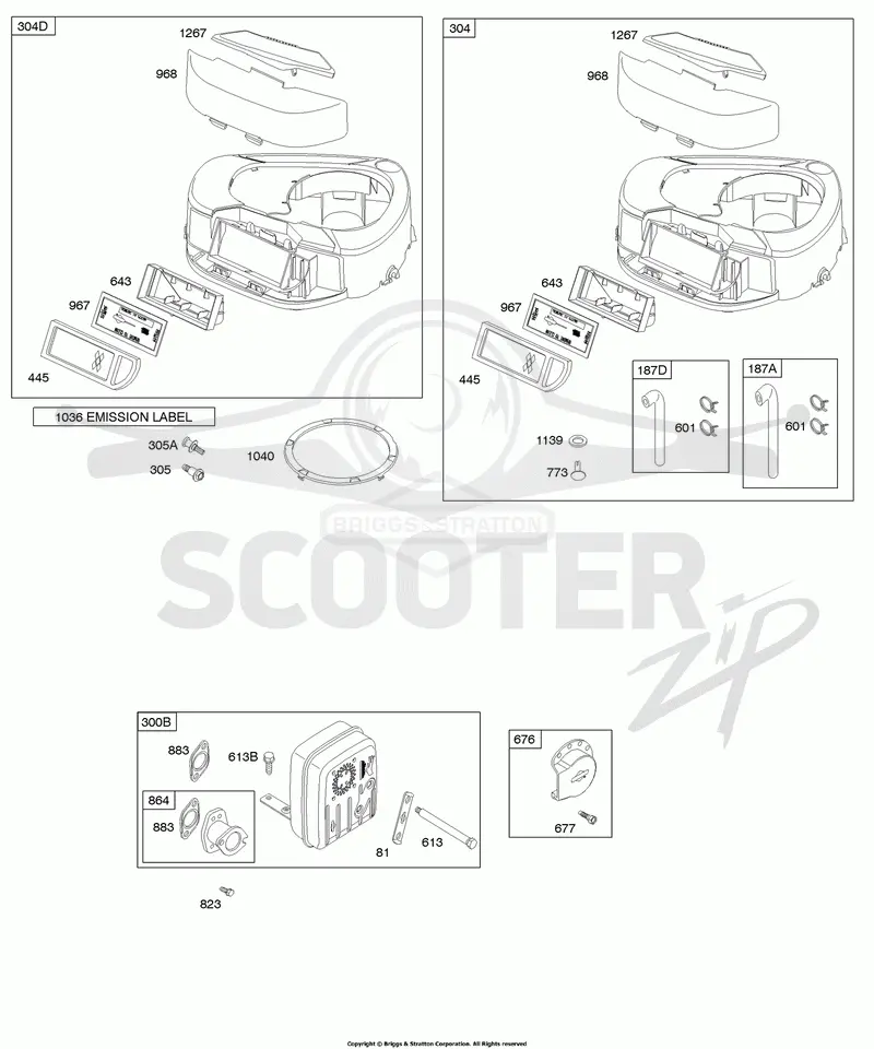 Air Cleaner, Blower Housing, Exhaust System