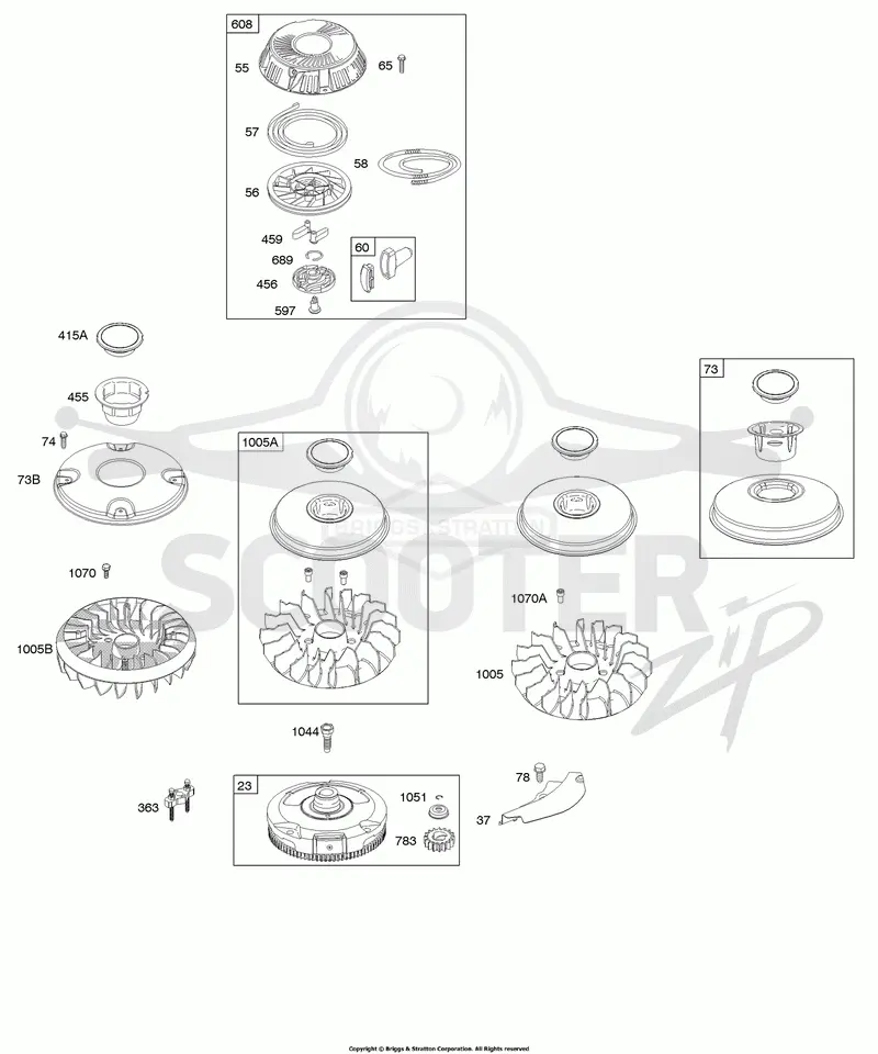 Flywheel, Rewind Starter