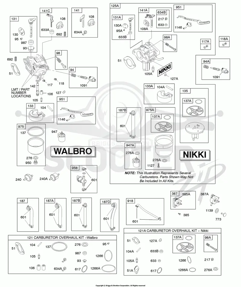 Fuel Supply, Kit - Nikki Carburetor Overhaul, Kit - Walbro Carburetor Overhaul, Nikki Carburetor, Walbro Carburetor