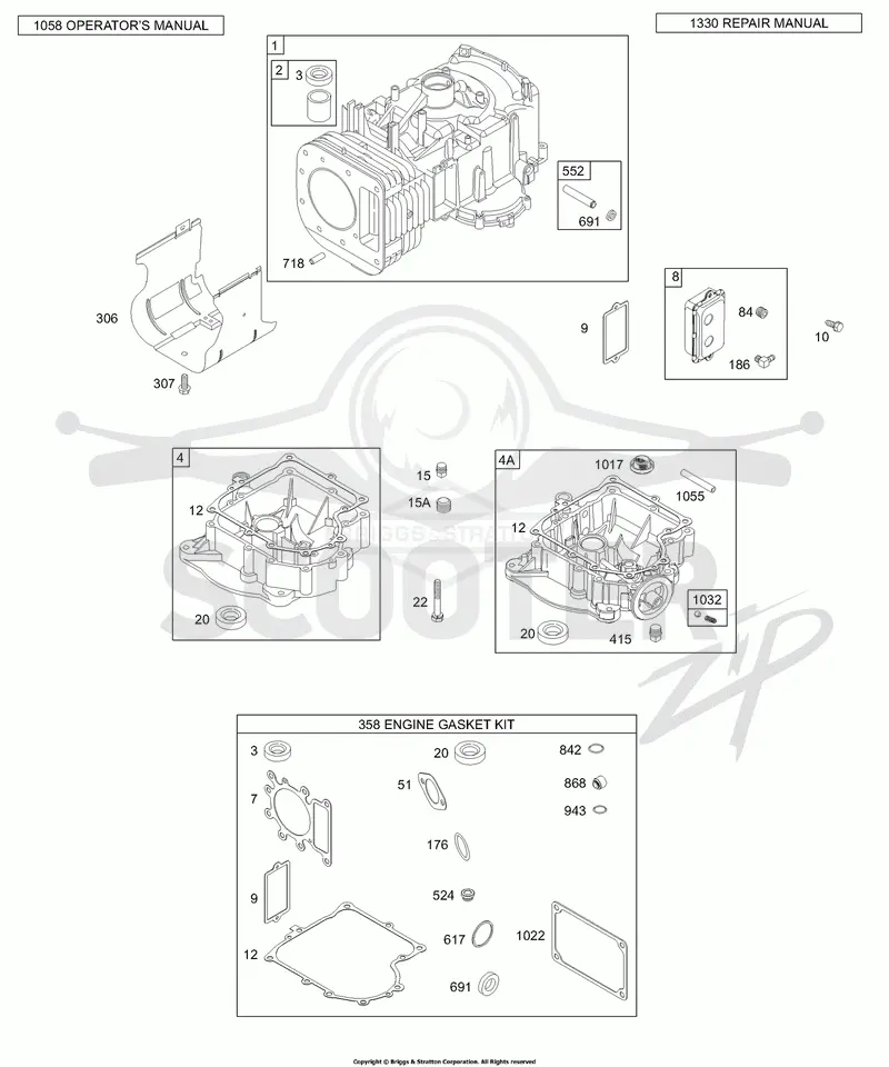 Crankcase Cover/Sump, Cylinder, Kit/Gasket Sets - Engine